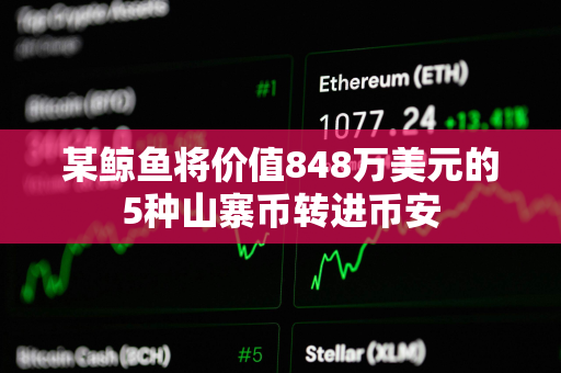 某鲸鱼将价值848万美元的5种山寨币转进币安