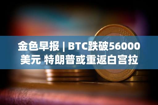 金色早报 | BTC跌破56000美元 特朗普或重返白宫拉升币价