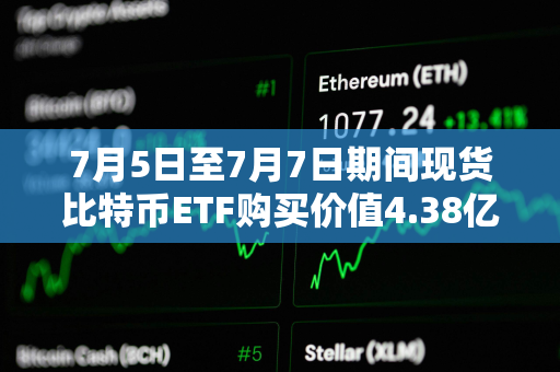 7月5日至7月7日期间现货比特币ETF购买价值4.38亿美元的BTC