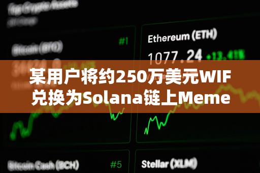 某用户将约250万美元WIF兑换为Solana链上Meme币MUMU