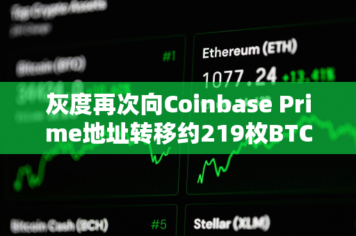 灰度再次向Coinbase Prime地址转移约219枚BTC