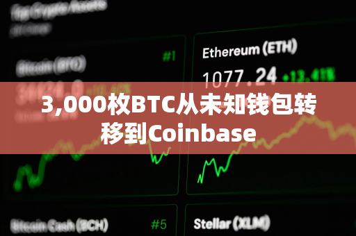 3,000枚BTC从未知钱包转移到Coinbase