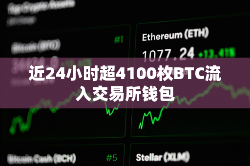 近24小时超4100枚BTC流入交易所钱包