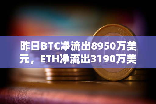 昨日BTC净流出8950万美元，ETH净流出3190万美元