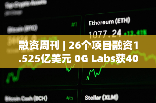 融资周刊 | 26个项目融资1.525亿美元 0G Labs获4000万美元投资