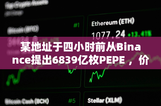 某地址于四小时前从Binance提出6839亿枚PEPE ，价值495万美元