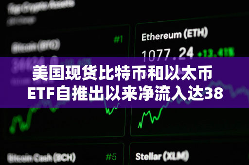 美国现货比特币和以太币 ETF自推出以来净流入达383亿美元