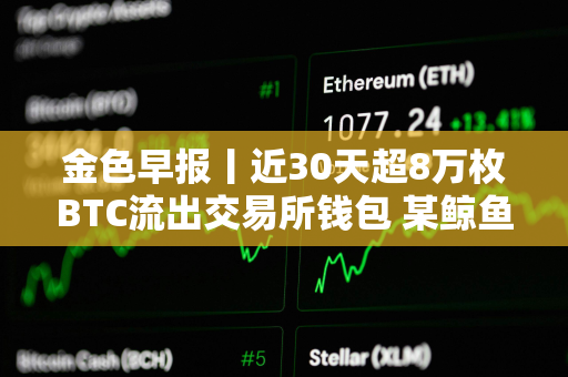 金色早报丨近30天超8万枚BTC流出交易所钱包 某鲸鱼向Kraken转移3370枚ETH