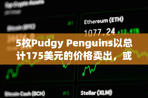 5枚Pudgy Penguins以总计175美元的价格卖出，或系卖家看错价格