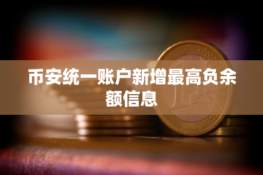 币安统一账户新增最高负余额信息