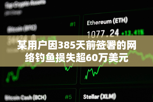 某用户因385天前签署的网络钓鱼损失超60万美元