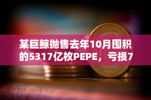 某巨鲸抛售去年10月囤积的5317亿枚PEPE，亏损702万美元