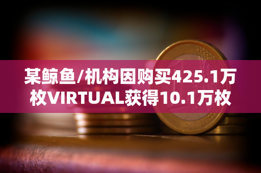 某鲸鱼/机构因购买425.1万枚VIRTUAL获得10.1万枚VVV空投