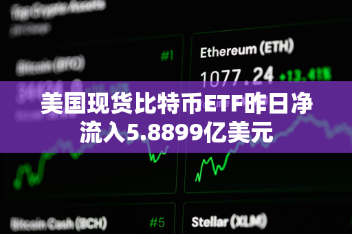 美国现货比特币ETF昨日净流入5.8899亿美元