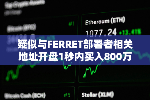 疑似与FERRET部署者相关地址开盘1秒内买入800万枚FERRET，浮盈55万美元