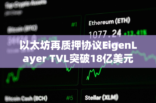 以太坊再质押协议EigenLayer TVL突破18亿美元