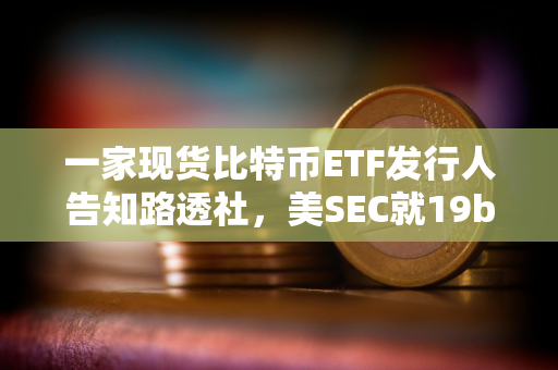 一家现货比特币ETF发行人告知路透社，美SEC就19b-4规则变更投票拟定于1月10日