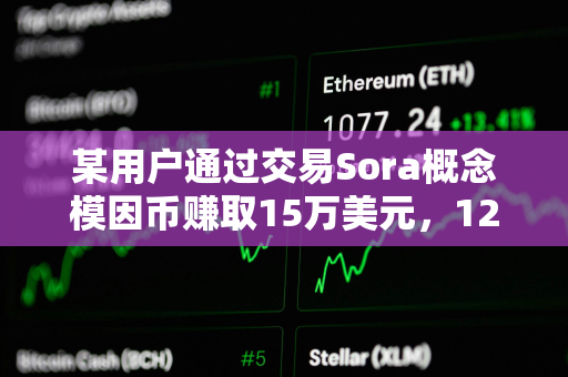 某用户通过交易Sora概念模因币赚取15万美元，12小时内获利1000倍