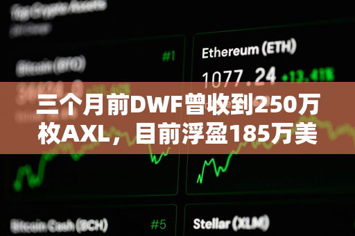 三个月前DWF曾收到250万枚AXL，目前浮盈185万美元