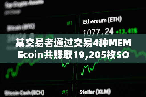 某交易者通过交易4种MEMEcoin共赚取19,205枚SOL