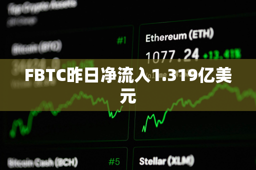 FBTC昨日净流入1.319亿美元