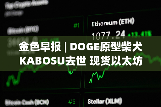 金色早报 | DOGE原型柴犬KABOSU去世 现货以太坊ETF将在2024年美国总统大选前交易