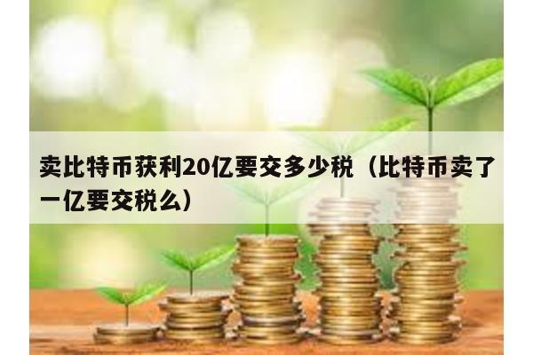 卖比特币获利20亿要交多少税（比特币卖了一亿要交税么）