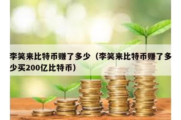 李笑来比特币赚了多少（李笑来比特币赚了多少买200亿比特币）